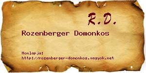 Rozenberger Domonkos névjegykártya